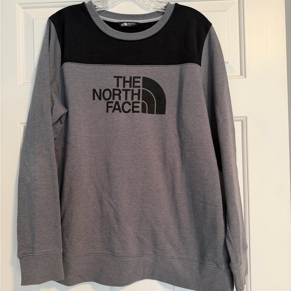 The North Face Grey Crewneck Sweatshirt with Black Yoke